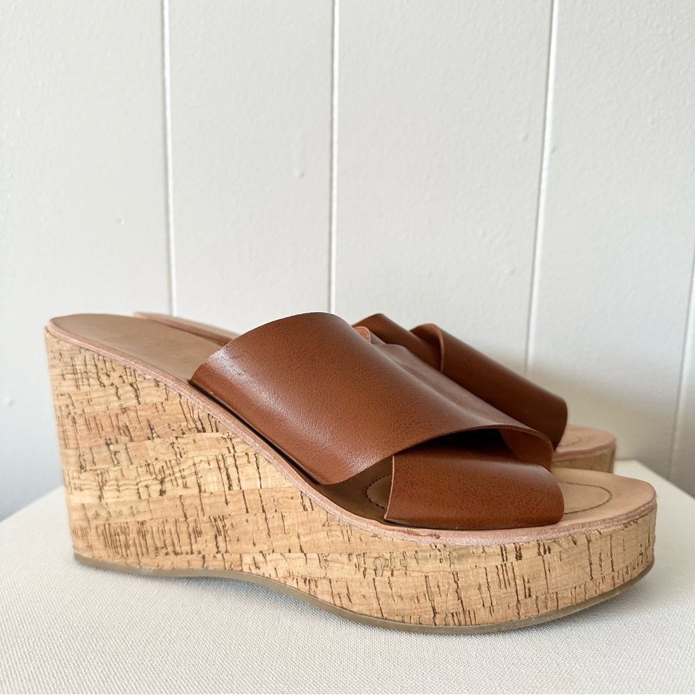 Madden Girl brown platform sandal wedges, size 8.5 NO BOX